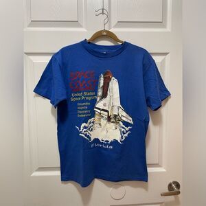 Space Coast Shirt Short Sleeve Size M Florida Made in USA Blue